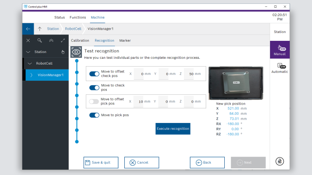 Integrated Robotics Vision Interface – optimization with little effort